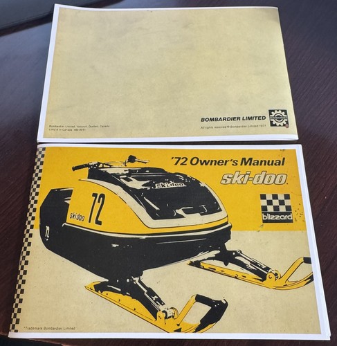 RARE 1972 SKI-DOO BLIZZARD RACING OWNERS MANUAL COPY 12 PAGES (932)