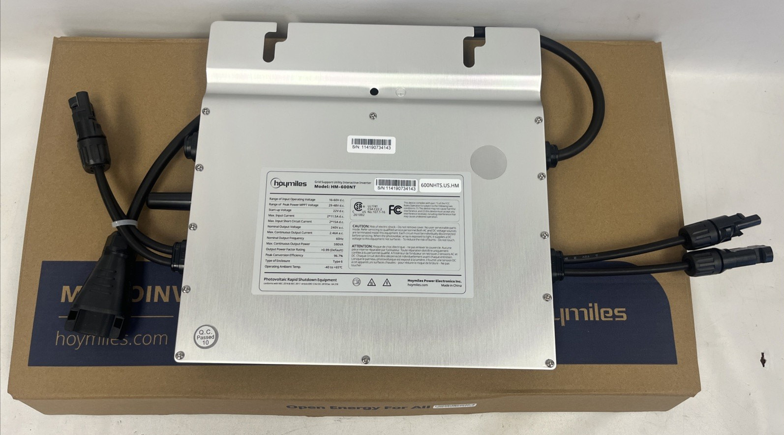 Hoymiles HM-600NT Grid tied Inverter Microinverter , 600NHTS.US.HM *NEW IN BOX*