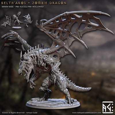 Epic Undead Dragon Boss - Zombie Drake - Artisan Guild - Dungeons and Dragons