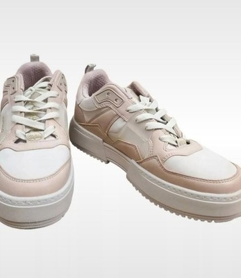 Buffalo Sneaker Größe 39 Vegan Neuwertig Beige Weiß Damenmode Schuhe Modern spor