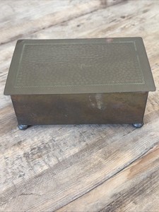 1880s Antique Art Nouveau Hammered Brass Cigarette Box WNF #104