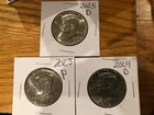 Last 3 Years Of Kennedy 1/2 Dollars 2023p 2024d 2025d