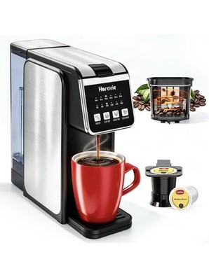 Single Serve Coffee Maker with Built-in Grinder,Fast Brew 6-16oz 47oz Water Tank