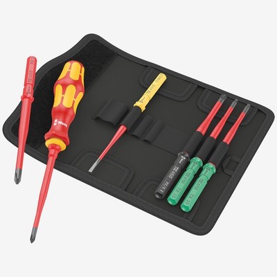 Wera 006603 Kraftform Kompakt VDE 7 Extra Slim 1 Insulated Screwdriver Set, 7 Pi