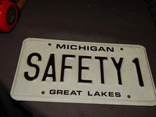 Vintage? Michigan great Lakes Safety 1 Vanity License Plate Unused Estate Find