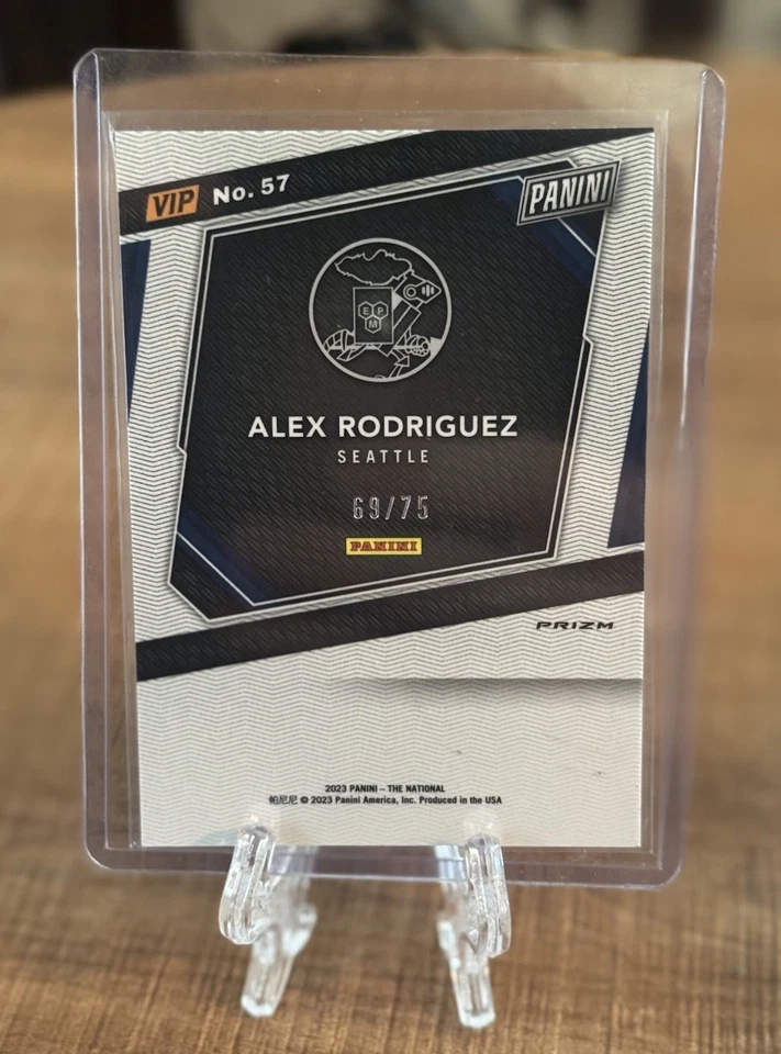 2023 Alex Rodriguez Panini National Gold Pack #57 Pink Sparkle Prizm /75 - Image 3 of 4
