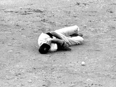 Boston Red Sox shortstop Rico Petrocelli lays ground after ge Boston Old Photo 1