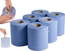 Image of 24x Blue Centrefeed Rolls 2Ply Embossed – Bulk Pack Cleaning Tissues
