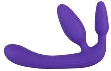 Strapless Strap-On Viola Silicone Doppia Stimolazione