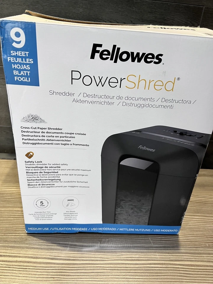 Fellowes Paper Shredder for Home Office Use - 9 Sheet Cross Cut Shredders Home - Image 4 of 4