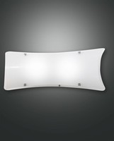 Wandleuchte Wohnzimmer Weiß Glas Metall H:20 Cm E27 Blendarm Wandlampe Flur