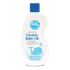 Baby Love Creamy Baby Oil 12 Fl Oz Hypoallergenic Moisturizer for Tender Skin