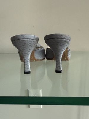 NEW $435 VINTAGE PRADA SUEDE ROSE MULES KITTEN HEEL SHOES SZ 36