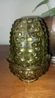Fenton Colonial Green Hobnail 2-Piece Fairy Lamp Produced 1963-1970