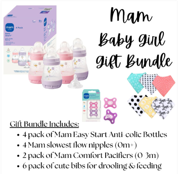 ✨Baby Girl Gift Bundle✨Mam Anti-Colic Bottles, Nipple, P