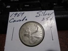 Canada 1957 - 25 Cent Quarter Canadian Coin - 80% Silver