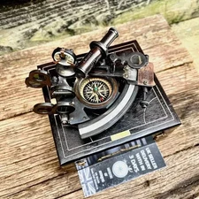 Vintage Brass Sextant w/ Wooden Case – J. Scott London Ship History Replica