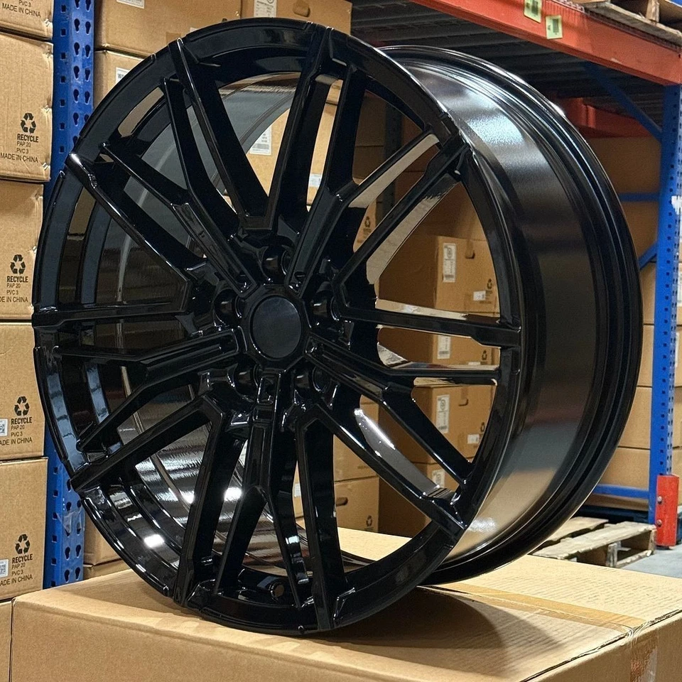 19" NEW M5 STYLE BLACK WHEELS RIMS FITS BMW 5X112 3 4 SERIES G20 G21 19X8 / 19X9 - Image 3 of 4