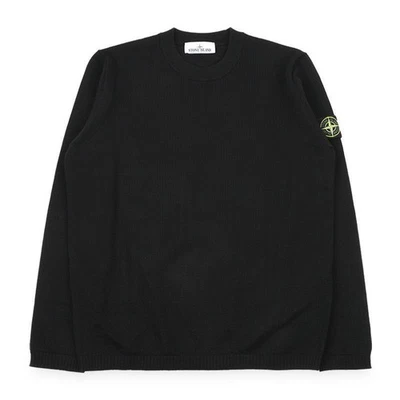 Stone Island Stone Men's Emblem Patch Round Neck Knit (Black) 151256314 [P] - Photo 1/4