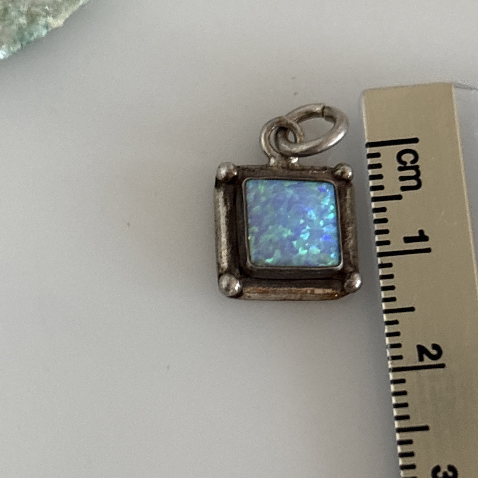 Multi Color Created Opal Square Shape 925 Sterlin… - image 4