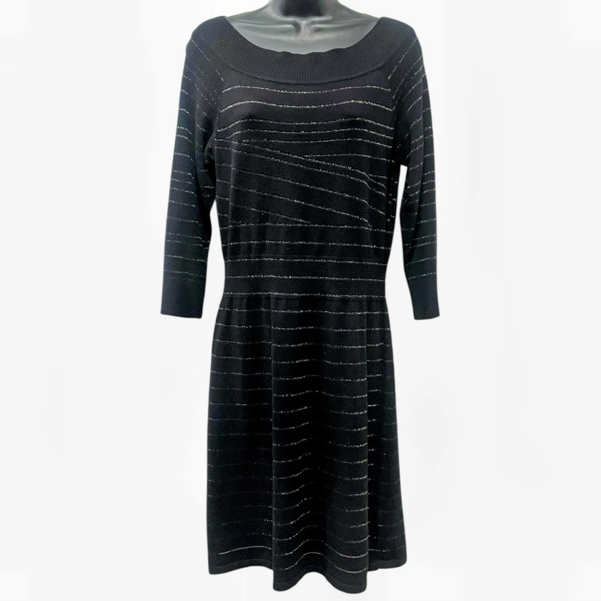 black white off shoulder dress Black and White Jersey Gown With 3D Flower Off The Shoulder Detail