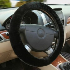 Black Soft Elastic Winter Warm Plush Steering Wheel Cover Auto Car Accessory Ny