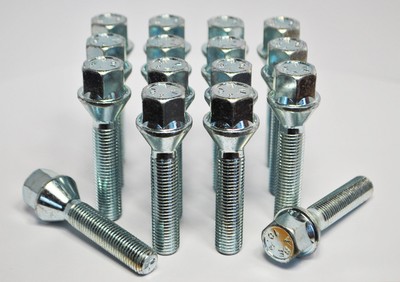 1 x M14X1.5 Conico Cerchi In Lega Bulloni 25MM FILO 10.9 Grade zincato Zinco