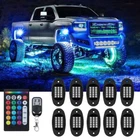 10Pods LED RGB Rock Lights Neon Underbody & APP Control For Chevy Silverado 1500