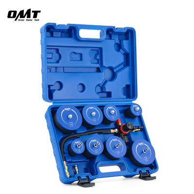 OMT 10pc Turbo System Leakage Tester Kit w 4 Pairs of Adapters 1-3/8 to 3-1/2