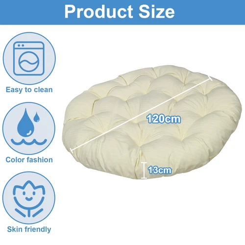 Papasan Chair Cushion Waterproof Oxford Cloth Circle Stuffed Egg Chair Cushions - Picture 51 of 111
