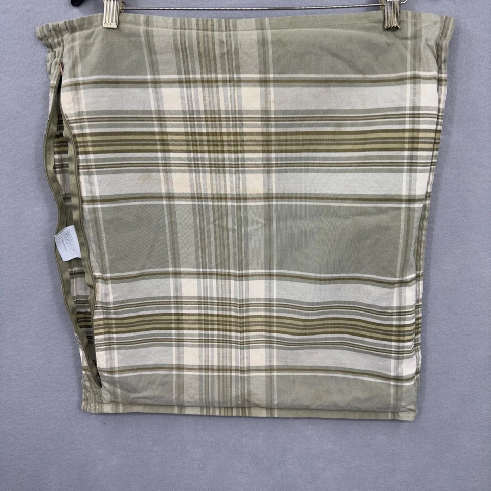 Hardware de restauração xadrez capa de travesseiro quadrada algodão verde conjunto de 5 LEIA DETALHES - Imagem 4 de 4