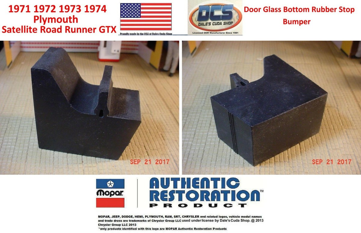 1971 1974 Satellite Road Runner GTX Door Glass Rubber Stop Bumper