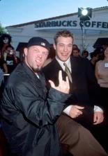 Fred Durst of Limp Bizkit stands with James De Bello at the pr- 1999 Old Photo
