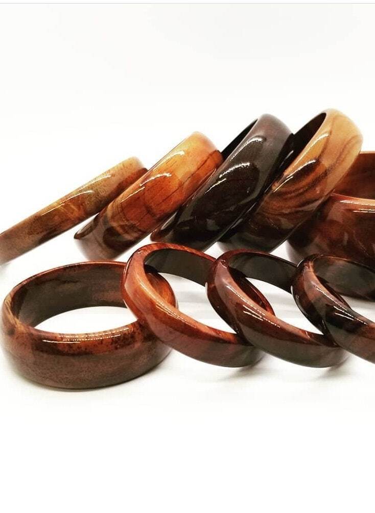 Plain Koa Wood Bangle Bracelet
