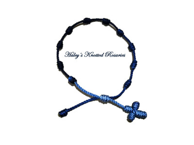 Knotted Rosary Bracelet - Blue Fade 