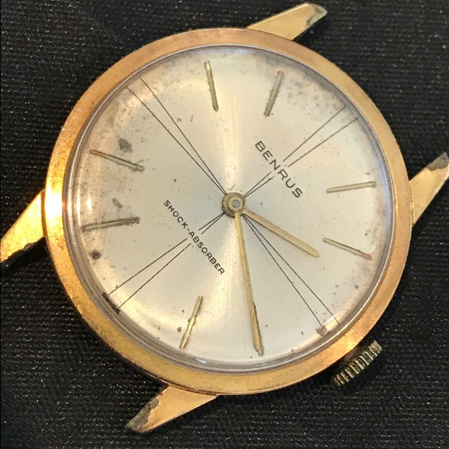 BENRUS SHOCK ABSORBER MEN's WATCH GOLD PLATE HAND WINDING R26 eBay