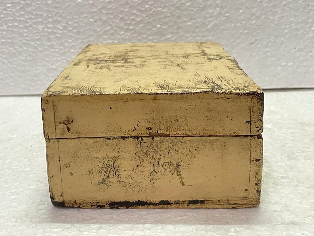 Boîte à épices Vintage Primitive En Bois - 6 Compartiments Coulissants, Faite à La Main En Inde, Pour Collection