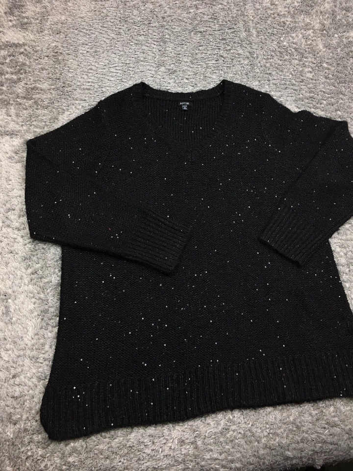 APT 9 Sweater Womens Size 2X Black Stretch Long Sleeve Woman - Image 3 of 4