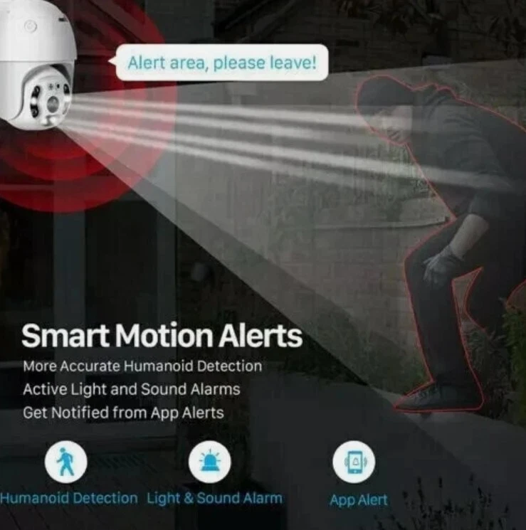 2X TELECAMERA ESTERNA ICSEE CAM PTZ WIFI CAMERA WIRELESS ESTERNO SMART ZOOM - Immagine 4 di 4