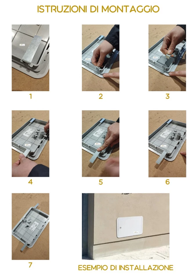 SPORTELLO ABS CON SERRATURA QUADRA - CONTATORI - GAS - ACQUA - TUTTE LE MISURE - Immagine 3 di 4