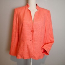 Talbots womens blazer jacket sz 12p coral orange