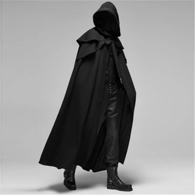 Loose Black Cloak Coats Windproof Trench Chic Winter Long Loose Black Cloak Coats Windproof Trench Chic Winter Long