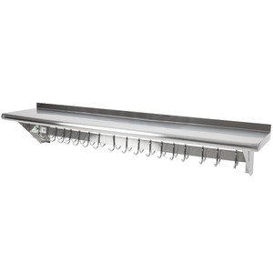 12 X 60 Stainless Steel Wall Pot Rack Shelf Hook Commercial