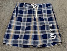 Corona Extra Board Shorts Men 36 XL Blue White Yellow Swim Trunks Activewear