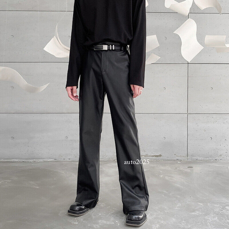 パンツ seyto Vintage fake leather flare pants SUCHCUTE PU Leather Flare Pant Goth Buckle Lace Patchwork