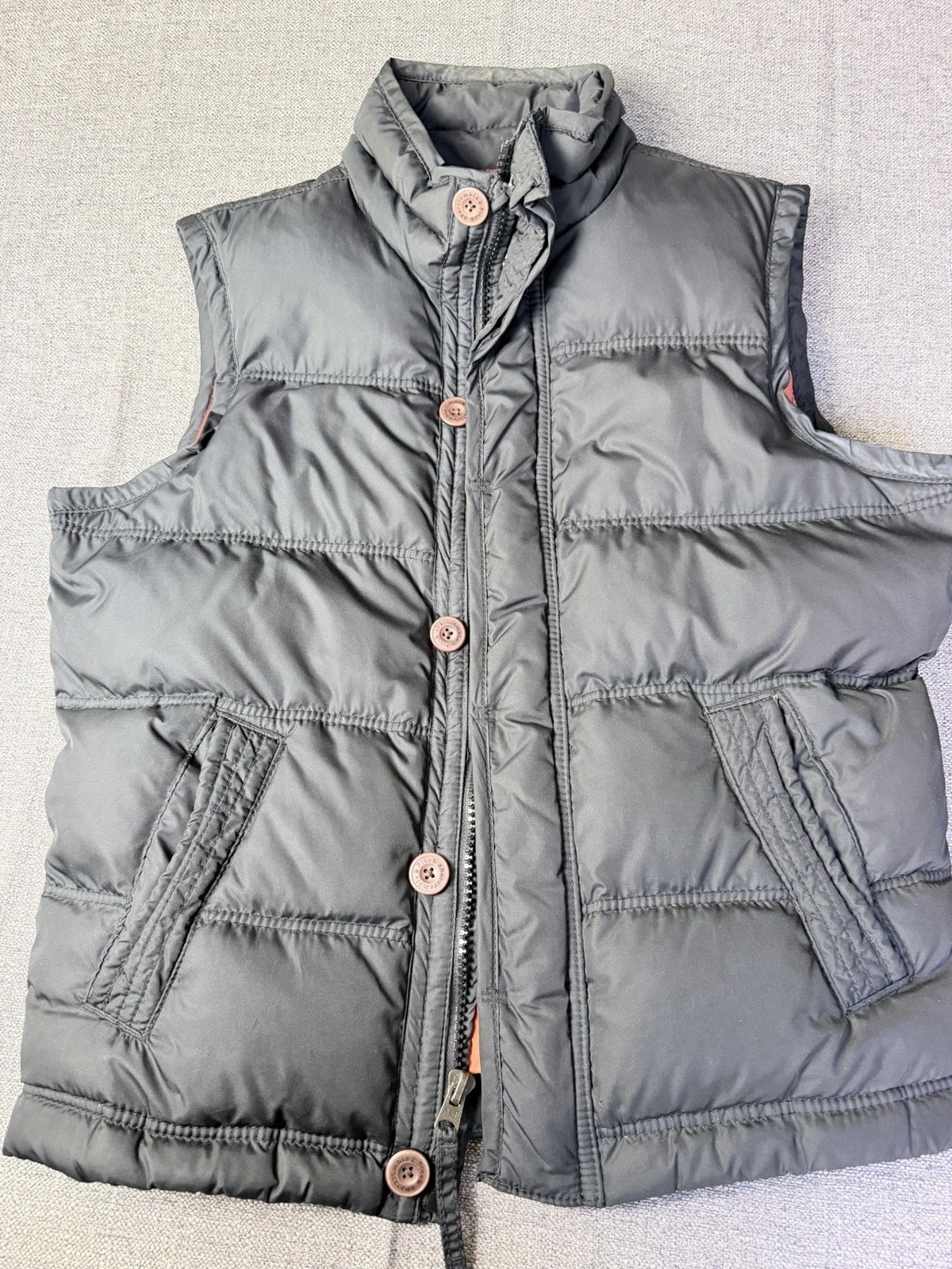 Abercrombie Fitch Puffer Vest Mens XL Black Summit Rock Down Feather Coat