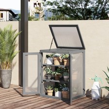 Image of Mini Wood Greenhouse Cold Frame Garden Flower Planting Box Growhouse 3 Types