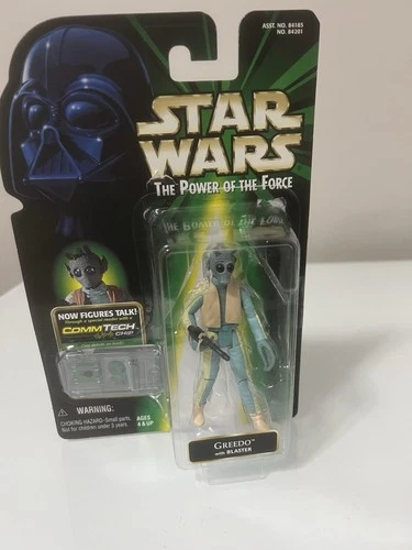 Star Wars Greedo with Blaster, POTF CommTech Green Card