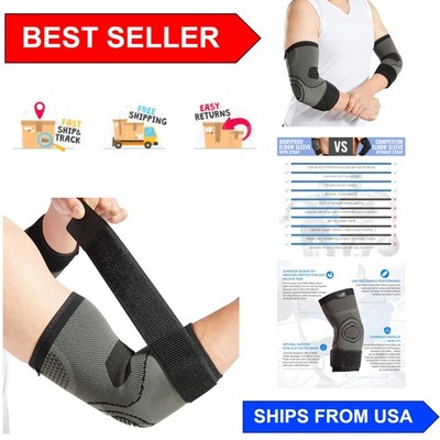 Moisture-Wicking Elbow Brace Dual Pack for Enhanced Performance - Large Size