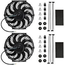 Mupera 10-Inch Slim Radiator Cooling Fan Dual Pack - High-Airflow Kit for Jeep